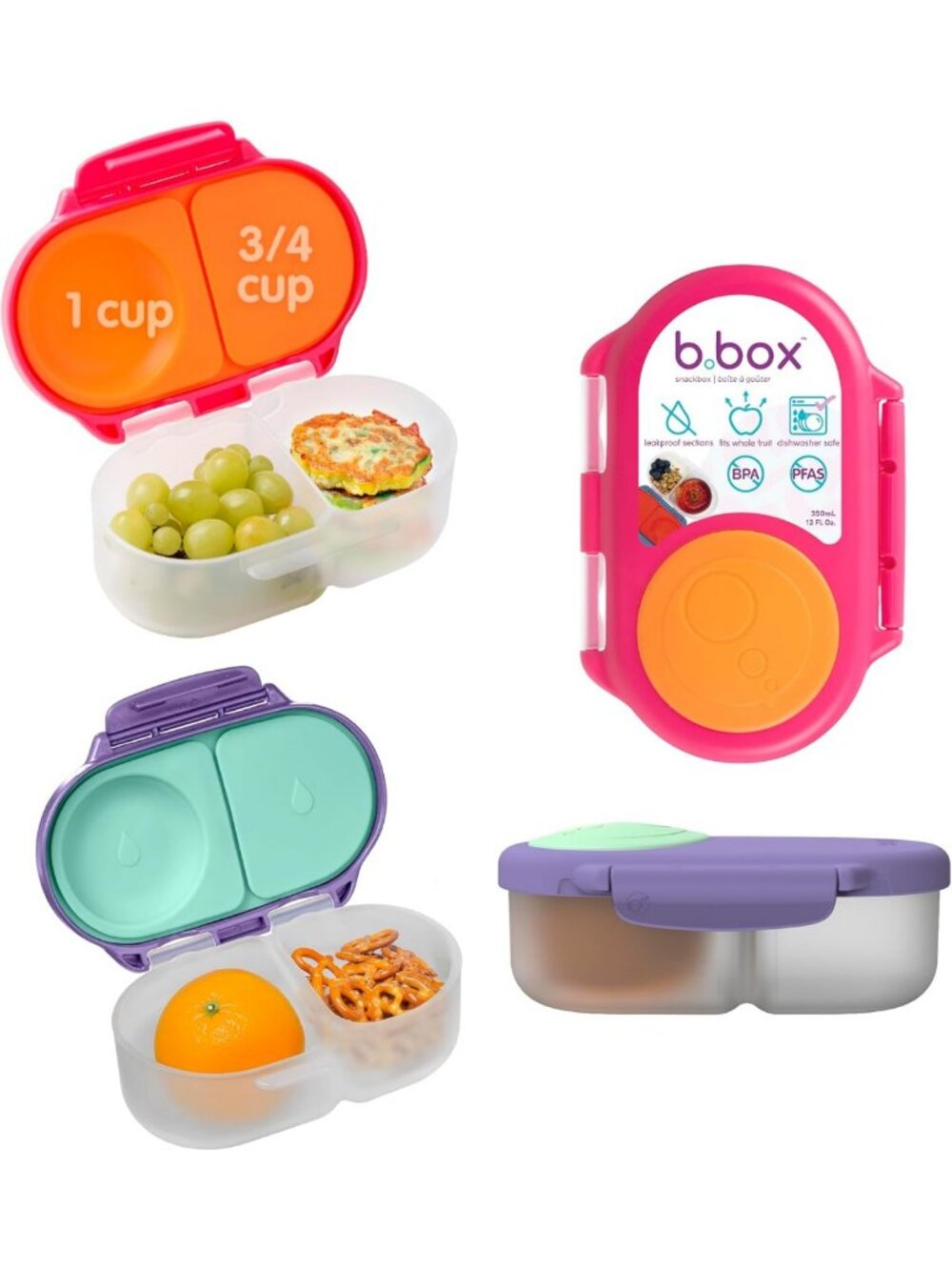 Snack Box 2-Pack for Kids | 1.75 Cup Snack Containers | Lunch Box Essentials